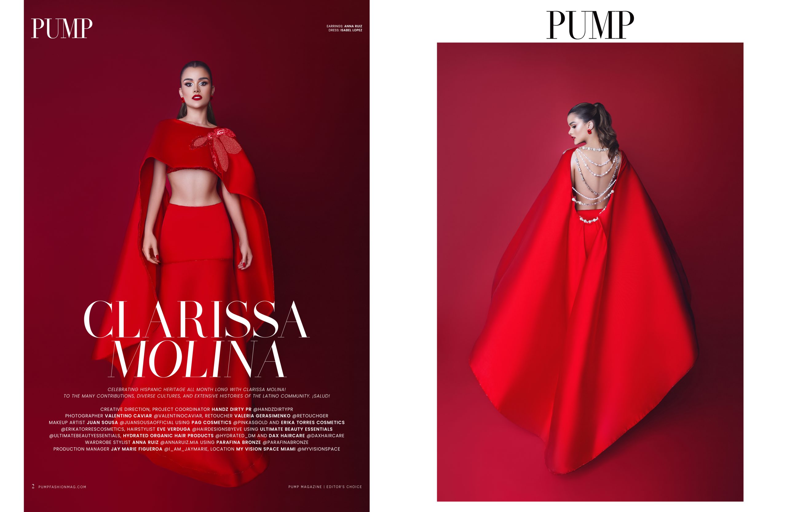 Clarissa Molina engalana PUMP Magazine por el Mes de la Herencia Hispana
