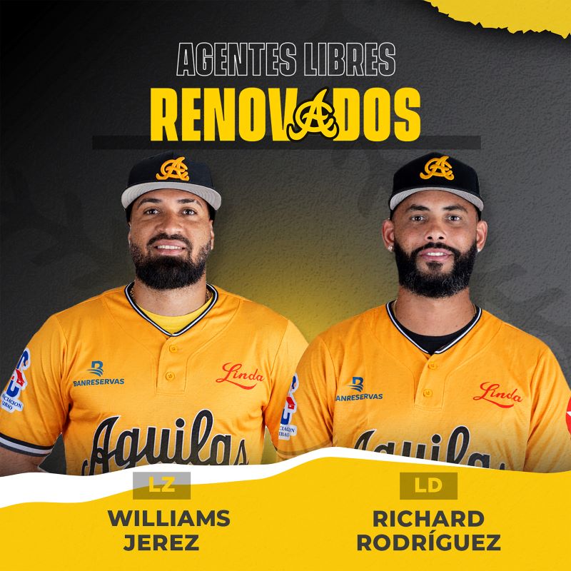 Águilas Cibaeñas renuevan a los agentes libres Richard Rodriguez y Williams Jerez